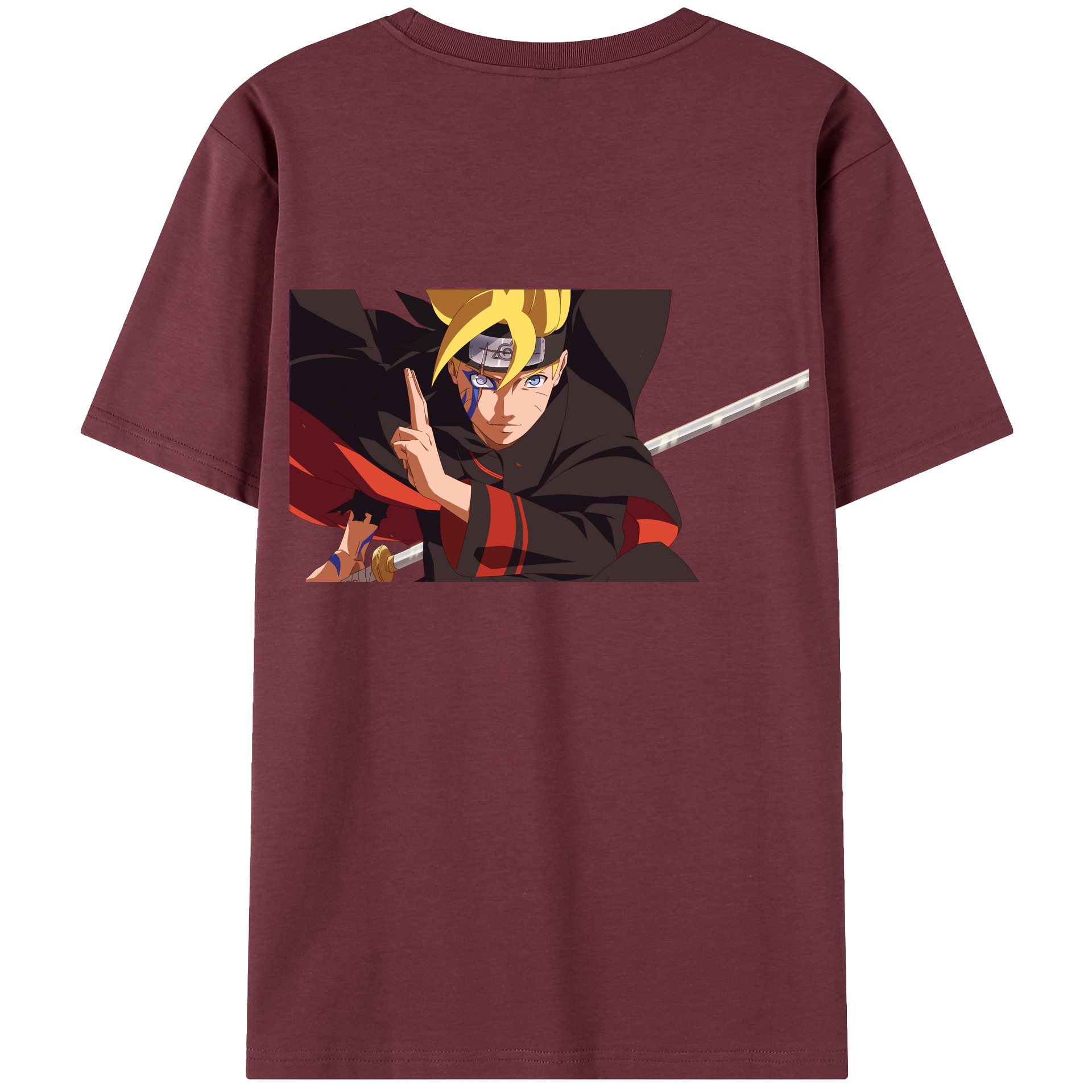 （画像用） NARUTO -ナルト- うずまき ボルト Uzumaki Boruto 綿100％半袖Tシャツ（背面プリント）